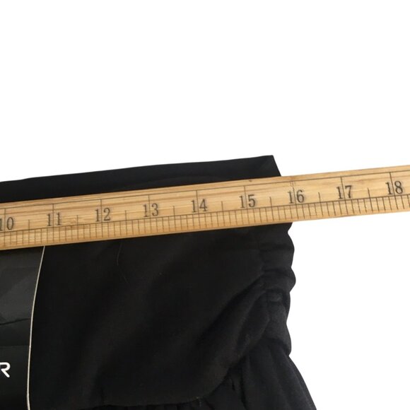 Black Comfort Pants Womens 2XL High Waist Stretch Capri Cropped Wide Leg Pull On - Picture 13 of 16